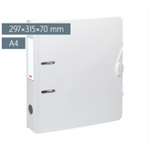 Ordner „WAVE“ | A4, 70 mm, Hebelmechanik mit gummiertem Griff, weiß